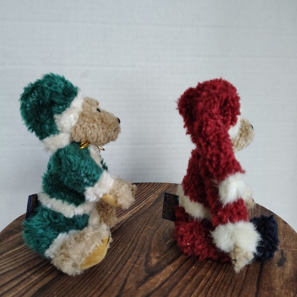 Boyd's Santa Jointed Brown Bears in Red Santa Outfit Green Santa Outfit Hat - Picture 12 of 16